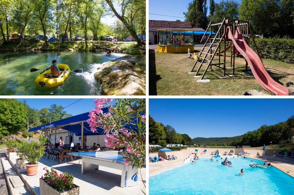 Camping Les Cascades, Kindvriendelijke campings Dordogne aan rivier