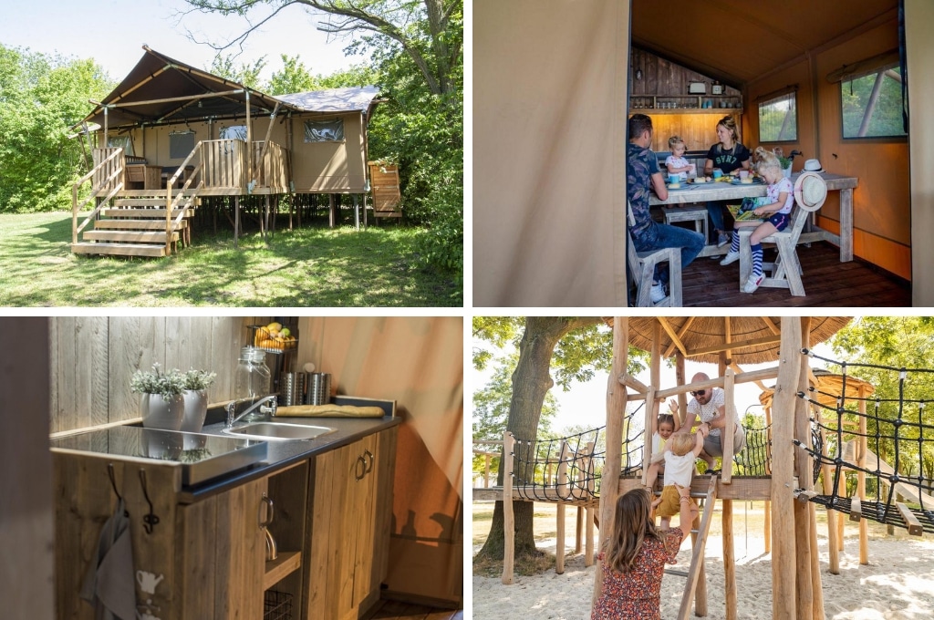 Glampinglodge op Vakantiepark Breebronne, Glamping met kinderen Limburg